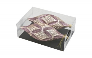 Komplet 2 bombek plastikowych podłóżnych różowych 8827