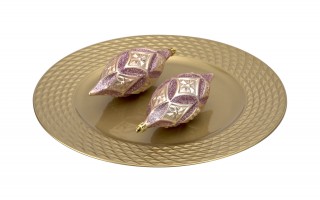 Komplet 2 bombek plastikowych podłóżnych różowych 8827