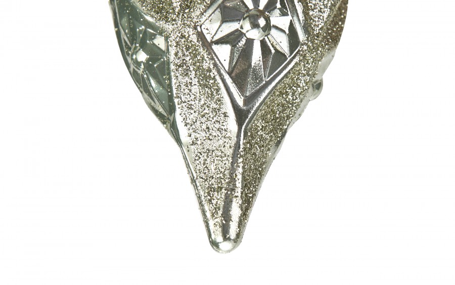 Komplet 2 bombek plastikowych podłóżnych zielono-złotych 3608