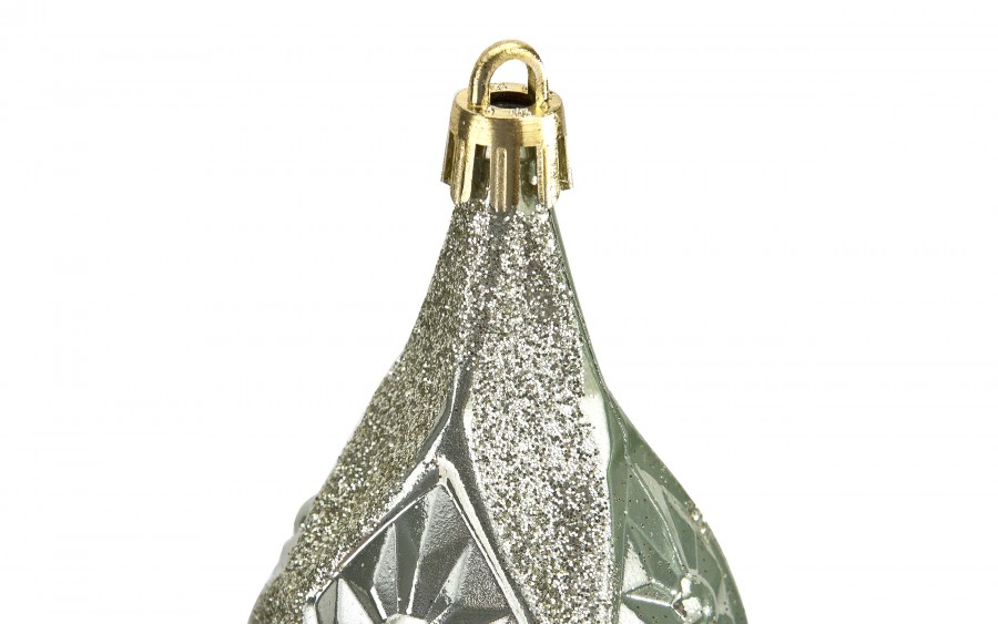 Komplet 2 bombek plastikowych podłóżnych zielono-złotych 3608