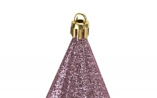 Komplet 3 bombek plastikowych Diamenty 13,5 cm róż 3263