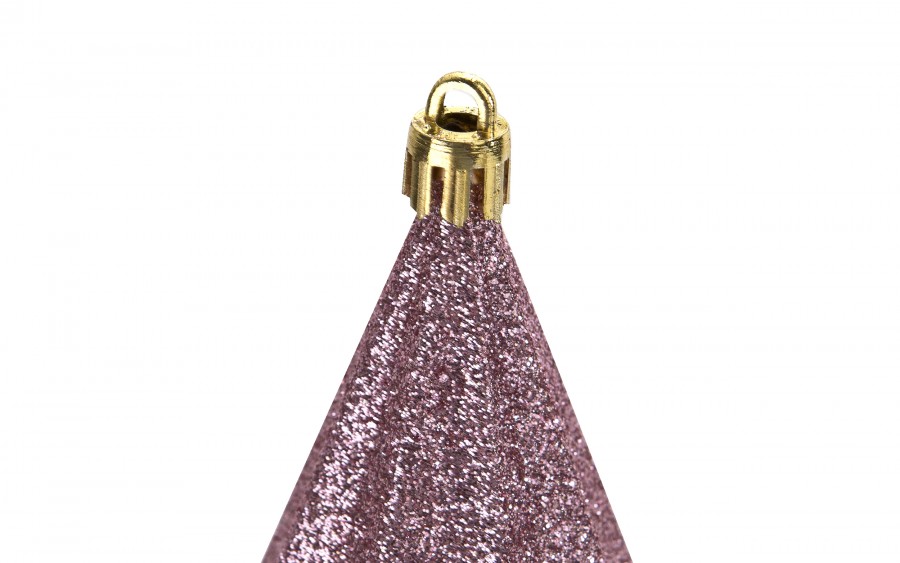 Komplet 3 bombek plastikowych Diamenty 13,5 cm róż 3263