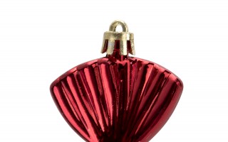 Komplet 3 bombek plastikowych Cukierek czerwono-biały 9024