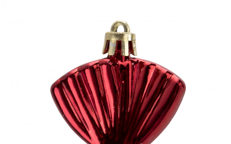 Komplet 3 bombek plastikowych Cukierek czerwono-biały 9024