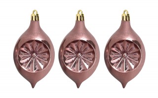 Komplet 16 bombek plastikowych różne róż burgund