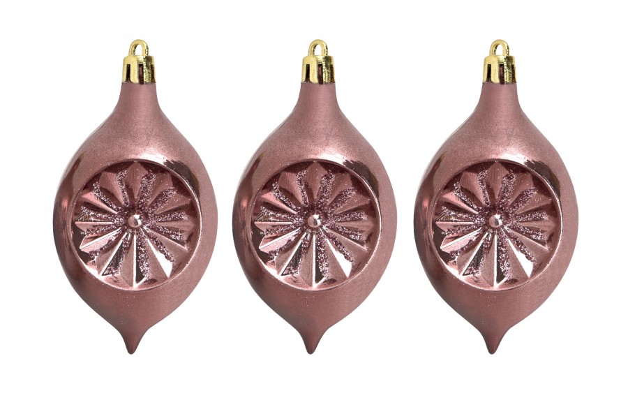 Komplet 16 bombek plastikowych różne róż burgund