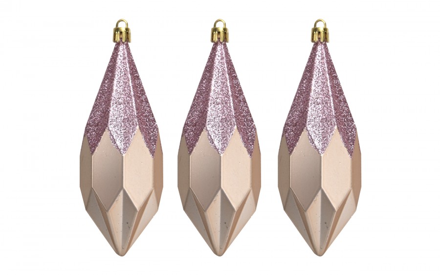 Komplet 16 bombek plastikowych różne róż burgund