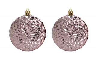 Komplet 16 bombek plastikowych różne róż burgund