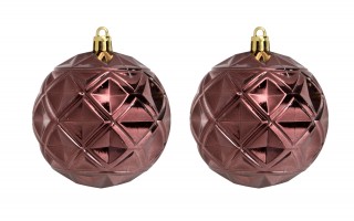 Komplet 16 bombek plastikowych różne róż burgund