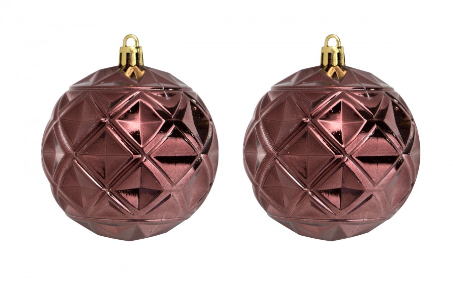 Komplet 16 bombek plastikowych różne róż burgund