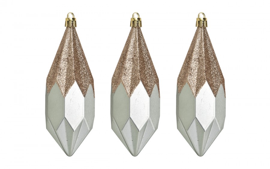 Komplet 16 bombek plastikowych różne zielony szampański