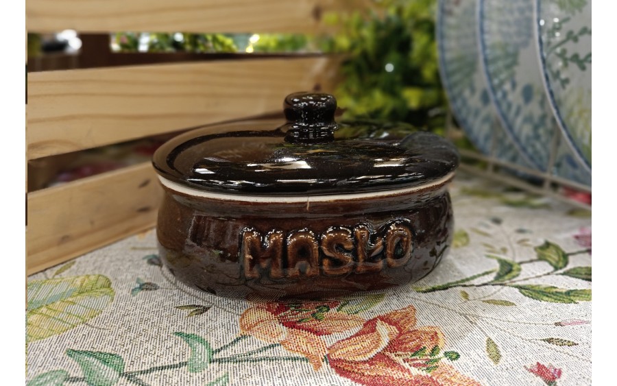 Kamionkowa maselniczka z pokrywką