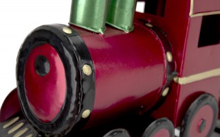 Pociąg czerwony metalowy dekoracja