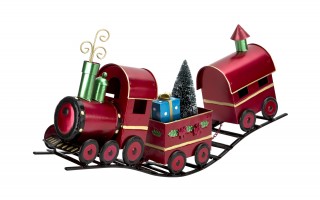 Pociąg czerwony metalowy dekoracja