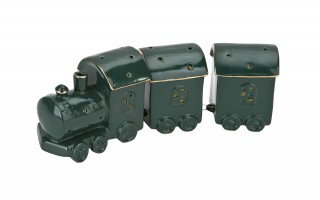 Pociąg ceramiczny zielono-złoty led