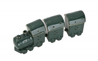 Pociąg ceramiczny zielono-złoty led