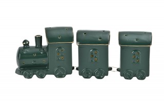 Pociąg ceramiczny zielono-złoty led