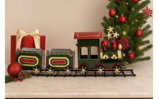 Duży Pociąg metalowy zielony