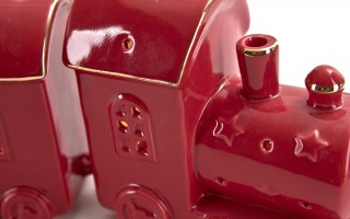Pociąg ceramiczny czerwono-złoty led