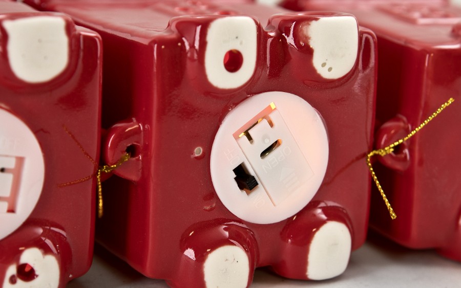 Pociąg ceramiczny czerwono-złoty led