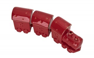 Pociąg ceramiczny czerwono-złoty led