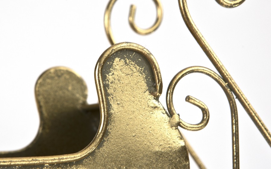 Ozdoba świąteczna Sanie metalowe złote średnie 8744