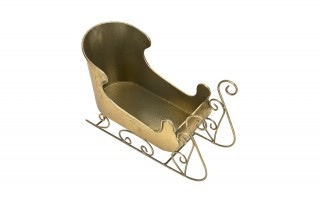 Ozdoba świąteczna Sanie metalowe złote średnie 8744