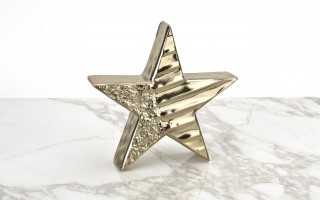 Figurka ozdobna gwiazda metalowa złota mała 2241