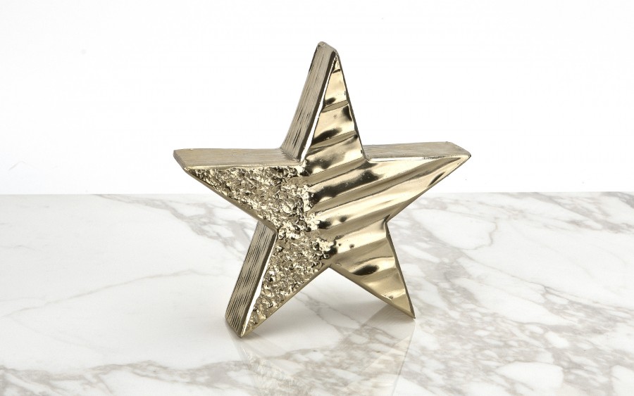Figurka ozdobna gwiazda metalowa złota mała 2241