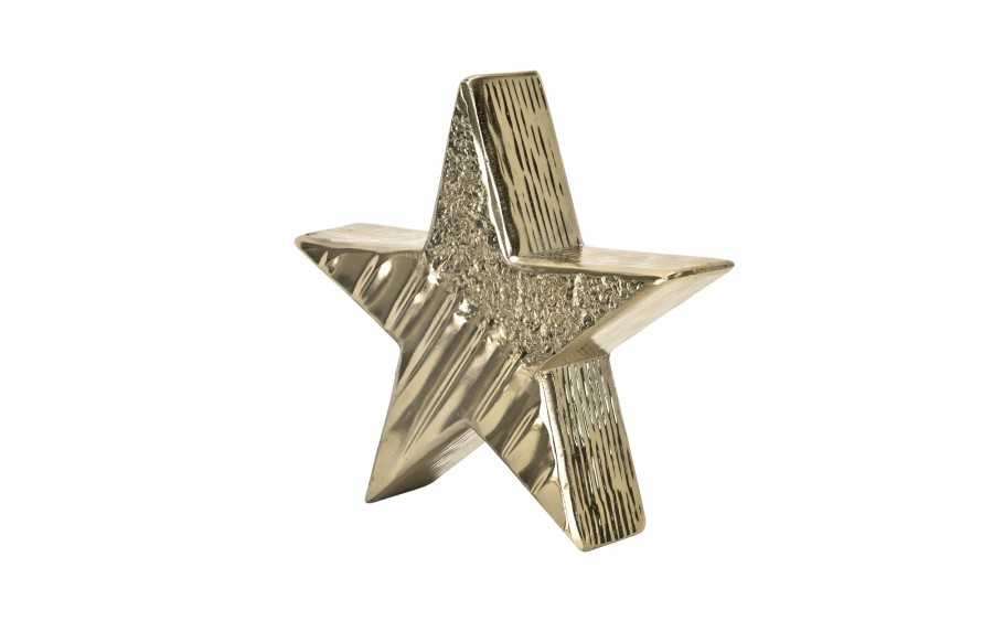 Figurka ozdobna gwiazda metalowa złota mała 2241