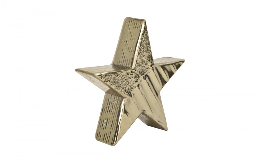 Figurka ozdobna gwiazda metalowa złota mała 2241