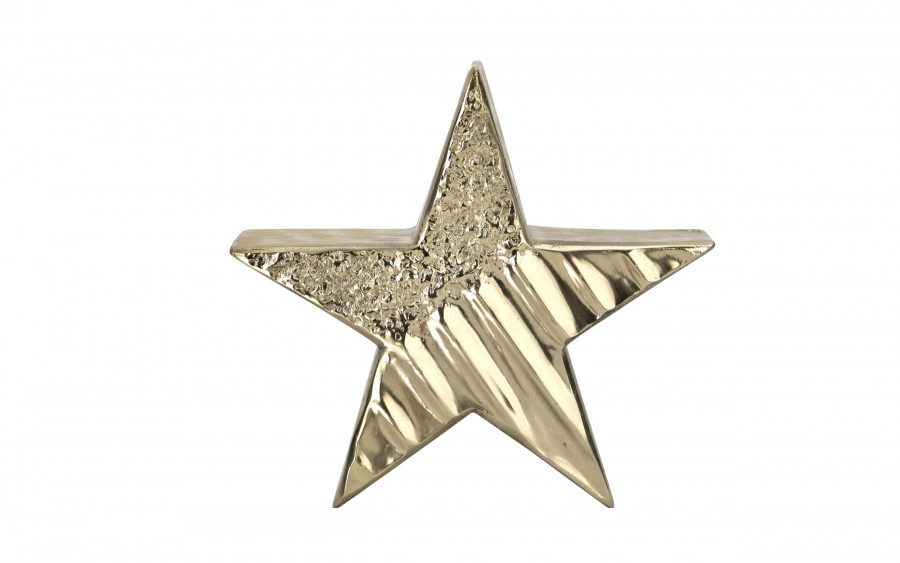 Figurka ozdobna gwiazda metalowa złota mała 2241