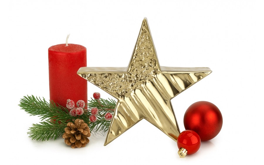 Figurka ozdobna gwiazda metalowa złota mała 2241