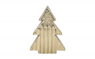 Figurka ozdobna choinka metalowa złota mała 2267