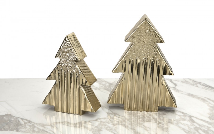 Figurka ozdobna choinka metalowa złota średnia 2263