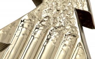 Figurka ozdobna choinka metalowa złota średnia 2263