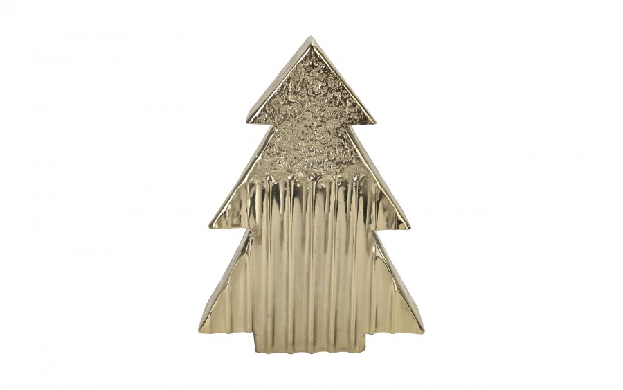 Figurka ozdobna choinka metalowa złota średnia 2263