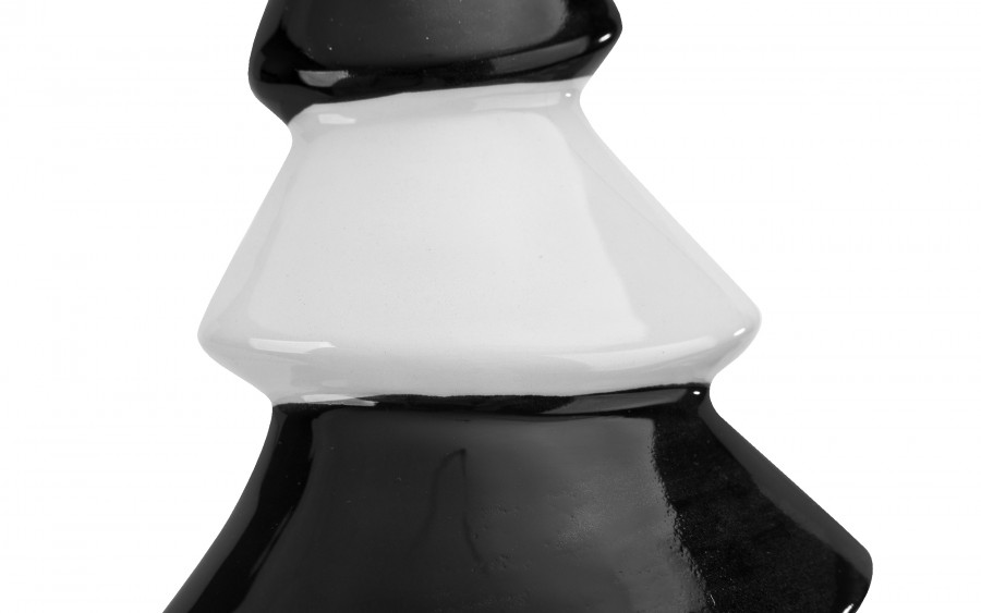 Figurka ozdobna choinka biało- czarna średnia 71558