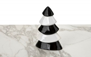 Figurka ozdobna choinka biało- czarna duża 71572