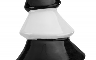 Figurka ozdobna choinka biało- czarna duża 71572