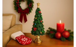 Figurka świąteczkna choinka zielona mała 1465