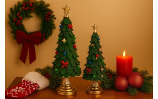 Figurka świąteczkna choinka zielona mała 1465