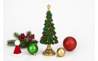 Figurka świąteczkna choinka zielona mała 1465