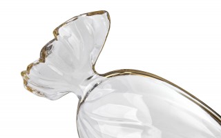 Patera szklana cukierek ze złotym paskiem 173411