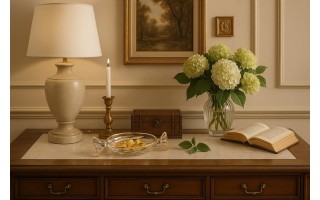 Patera szklana cukierek ze złotym paskiem 173411