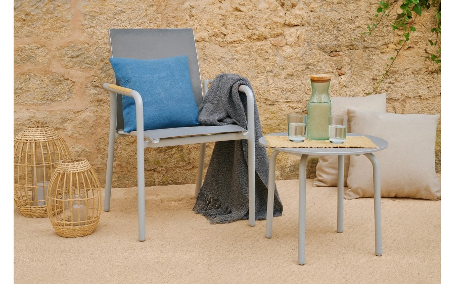 Krzesło ogrodowe na balkon SOLLER teak białe