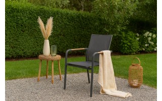 Krzesło ogrodowe na balkon SOLLER teak antracyt