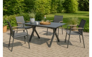 Krzesło ogrodowe na balkon SOLLER teak antracyt