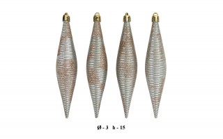 Zestaw bombek z gwiazdą złoto/srebro 3301