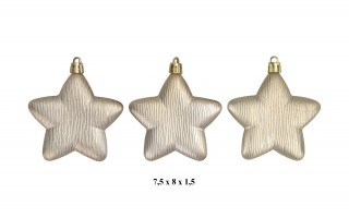 Zestaw bombek z gwiazdą złoto/srebro 3301